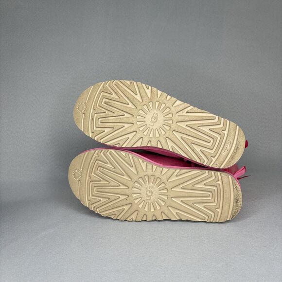 Womens UGG Boots Size 8 Bailey Bow Mini Pink Rose Suede Wool UGG Australia Shoes - Picture 16 of 16